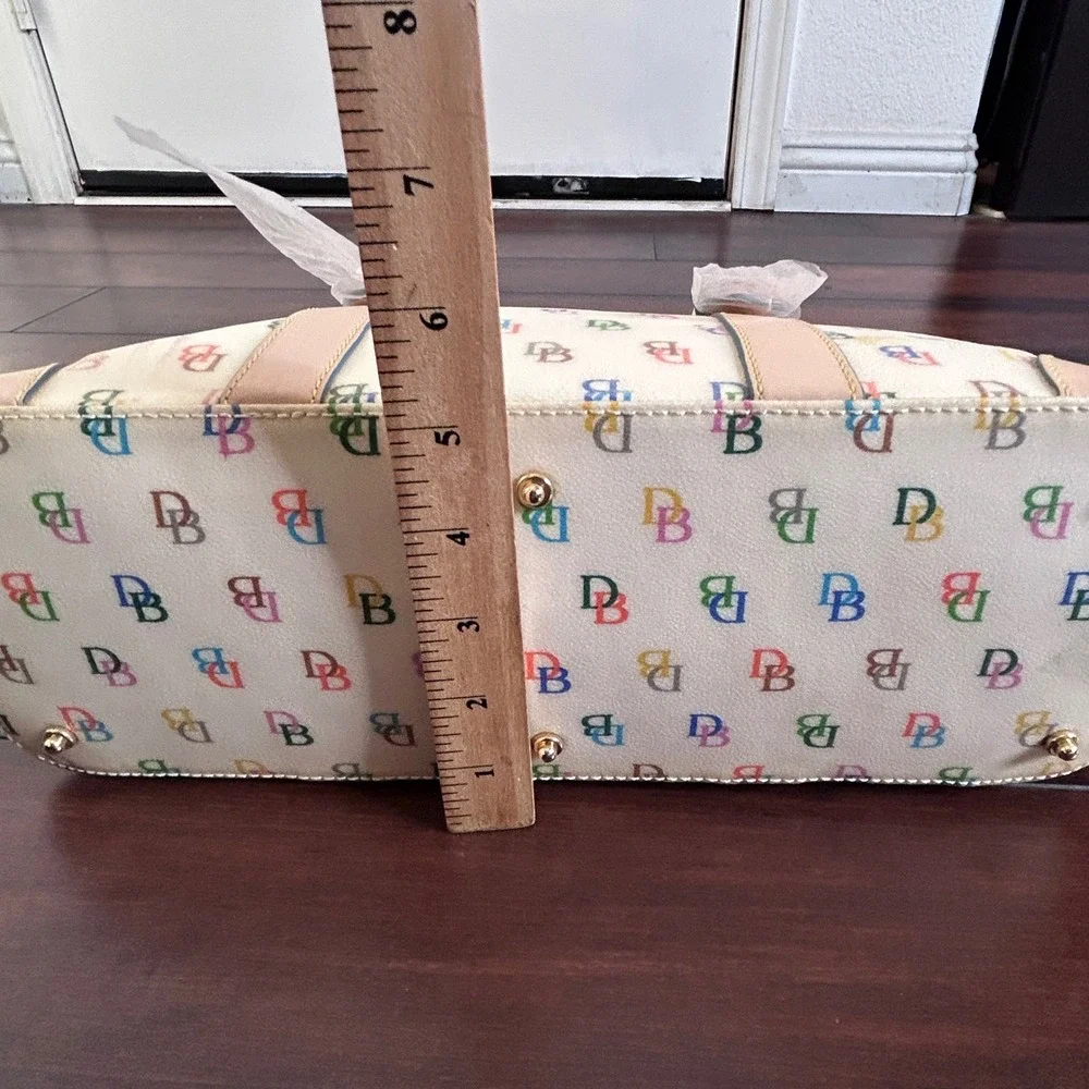 Vintage Y2K Dooney & Bourke Domed Satchel White Rainbow Monogram NWT IT40WH